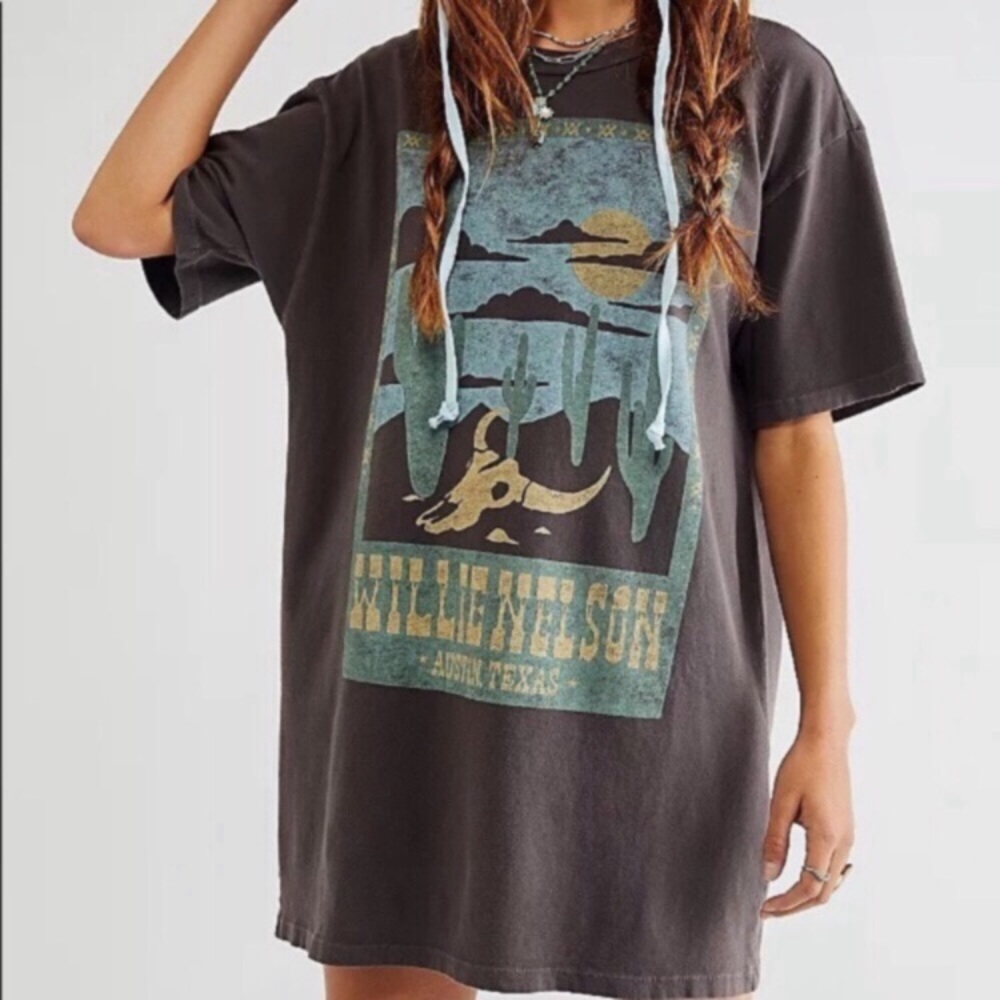 Daydreamer Free People Willie Nelson Tee Dress